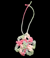 Crotchet Flower Key Chain Created by my 9 year old Daughter