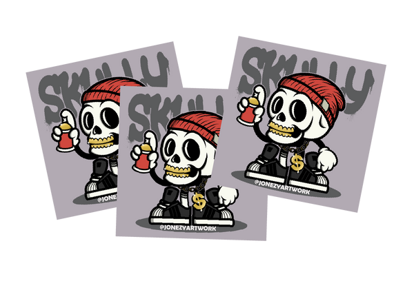 3 PACK- TAGGING SKULLY STICKERS