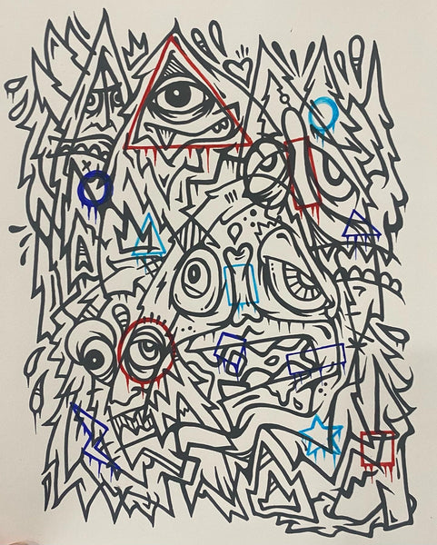 ABSTRACT HAND EMBELLISHED PRINT - 1/1